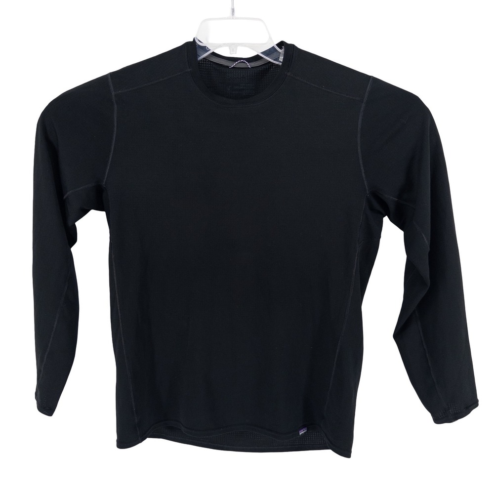 Patagonia Mens Med Midweight Capilene Crewneck Baselayer Shirt Black 44425 Gorp - Picture 2 of 9